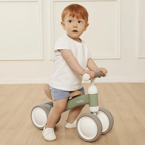 Bicicleta De Equilíbrio 4 Rodas Buba Retro Sem Pedal Verde