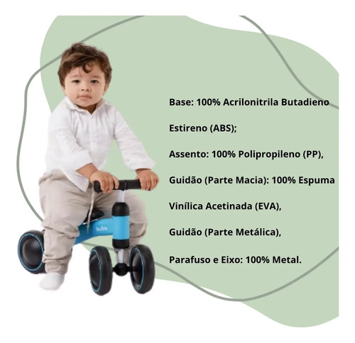 Bicicleta De Equilíbrio Bebê Sem Pedal Andador Original Buba