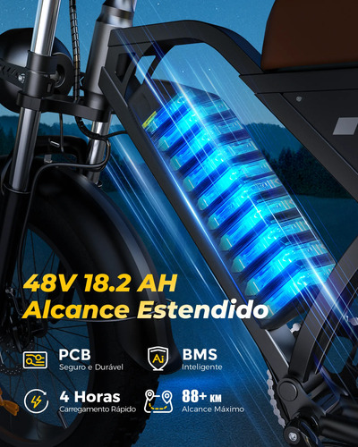 Bicicleta Elétrica Adultos Xroymexroy Eb5max 50km/h 1000wapp