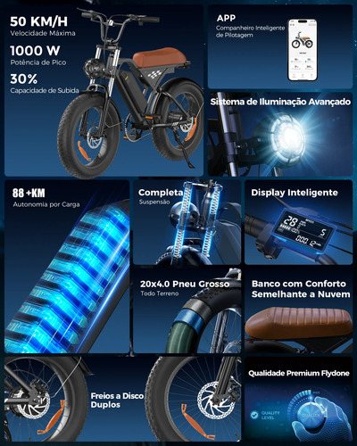 Bicicleta Elétrica Adultos Xroymexroy Eb5max 50km/h 1000wapp