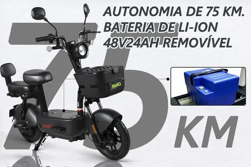 Bicicleta Elétrica Cavalletta C3 Removível Lítio 75km 800w