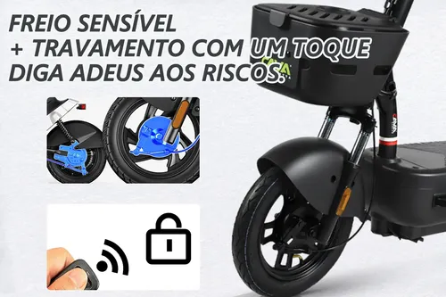 Bicicleta Elétrica Cavalletta C3 Removível Lítio 75km 800w