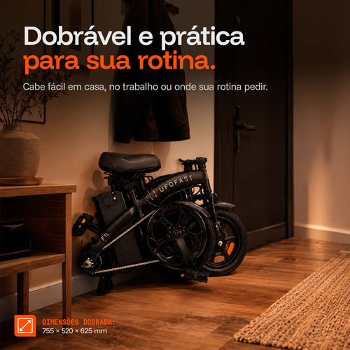 Bicicleta Elétrica Dobrável 350w 48v 32 Km/h Ip54 120 Kg