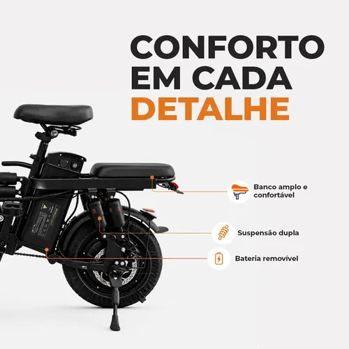Bicicleta Elétrica Dobrável Bikelete 350w Aro 14 32km/h