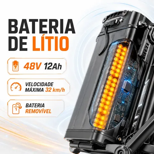 Bicicleta Elétrica Dobrável Bikelete 350w Aro 14 32km/h