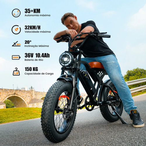 Bicicleta Elétrica Xroymexroy EB5 750W para Adultos, Aro 20, com Bateria 10.4Ah
