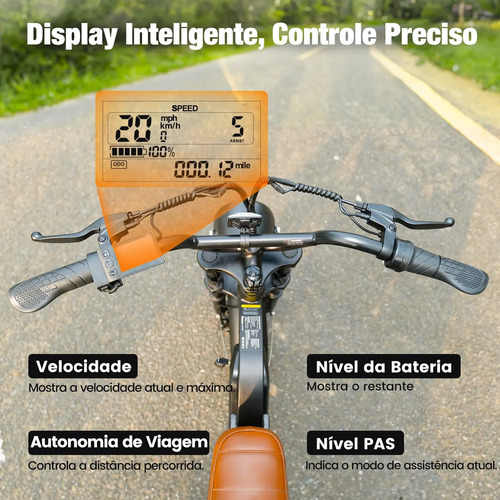 Bicicleta Elétrica Xroymexroy EB5 750W para Adultos, Aro 20, com Bateria 10.4Ah
