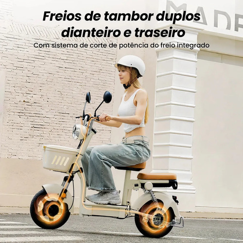 Bicicleta Elétrica Xroymexroy Y16 1200w 48v20ah 100km Branca