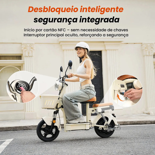 Bicicleta Elétrica Xroymexroy Y16 1200w 48v20ah 100km Branca