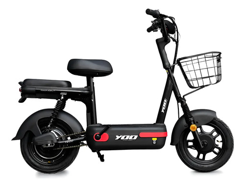 Bicicleta eletrica yoo mobility y 200 aro 2025 pretovermelho