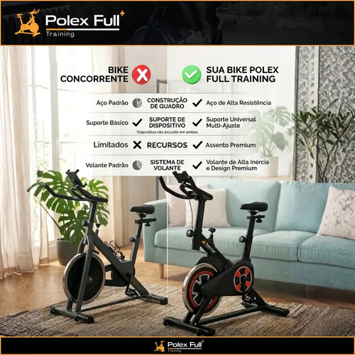 Bicicleta Ergométrica Academia Spinning Preto E Vermelho - Polex Full Training