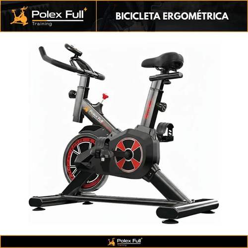 Bicicleta Ergométrica Academia Spinning Preto E Vermelho - Polex Full Training