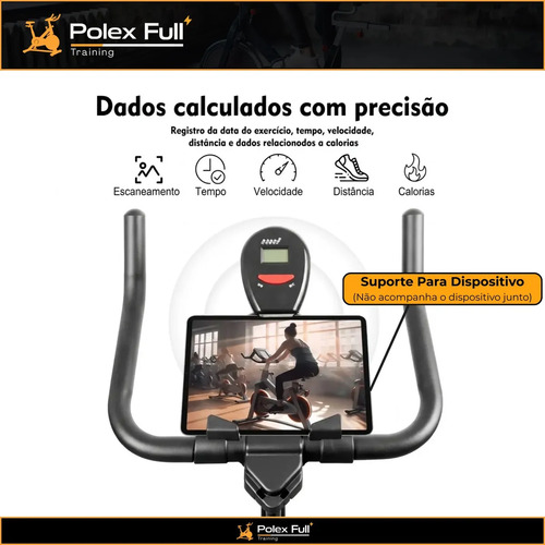 Bicicleta Ergométrica Academia Spinning Preto E Vermelho - Polex Full Training