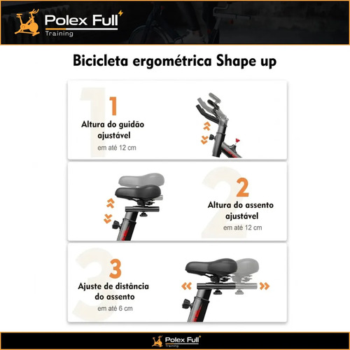 Bicicleta Ergométrica Academia Spinning Preto E Vermelho - Polex Full Training