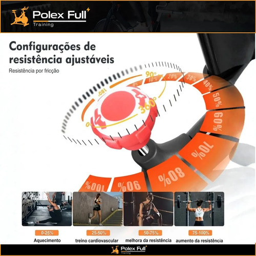 Bicicleta Ergométrica Academia Spinning Preto E Vermelho - Polex Full Training