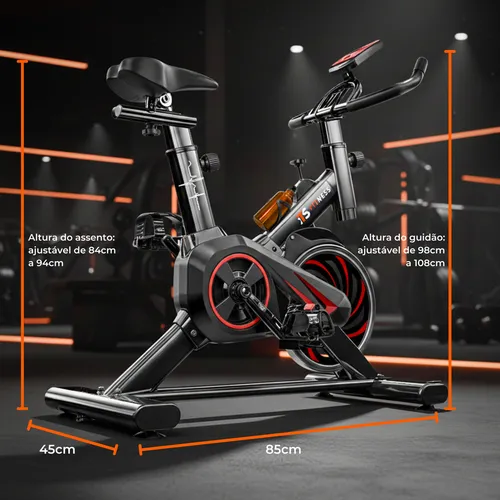 Bicicleta Ergometrica Bike Spinning Academia Fitness Ginastica Roda Inercia 8kg Its Profissional Aparelho Cardio Treino Em Casa Vertical Residencial