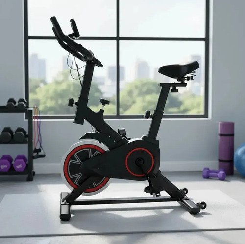 Bicicleta Ergométrica Bike Spinning Para Exercícios Com Volante e Display LCD