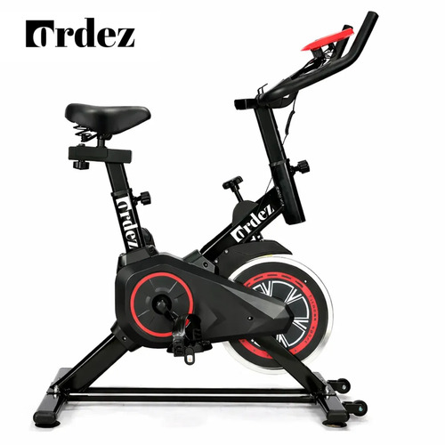 Bicicleta Ergométrica Fitness Para Cardio E Musculação Com Base Cor Preto E Vermelho 6kg Inercia Marca Ordez