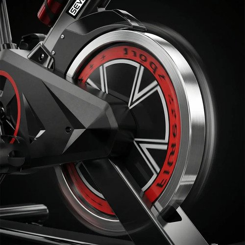 Bicicleta Ergométrica Fitness Para Cardio E Musculação Com Base Cor Preto E Vermelho 6kg Inercia Marca Sevenfit