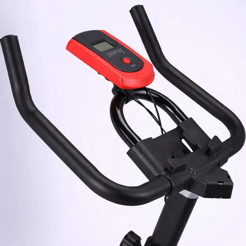 Bicicleta Ergométrica Fitness Para Cardio E Musculação Com Base Cor Preto E Vermelho 6kg Inercia Marca Ordez