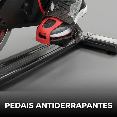 Bicicleta Ergométrica Fitness Para Cardio E Musculação Com Base Cor Preto E Vermelho 6kg Inercia Marca Sevenfit
