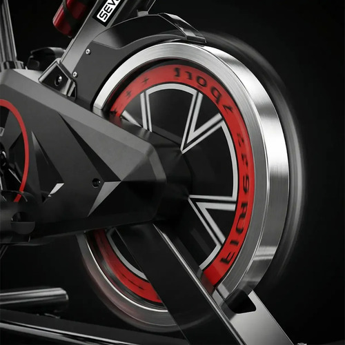 Bicicleta Ergométrica Fitness Para Cardio E Musculação Com Base Cor Preto E Vermelho Marca Sevenfit