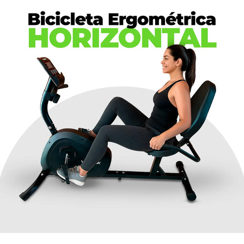 Bicicleta Ergométrica Horizontal Magnética Winnek Monitor Digital 8 Niveis de ajustes Sensor de pulsaçao Pedal com Cinta Ajustavel