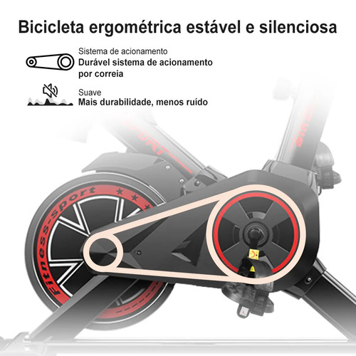 Bicicleta Ergométrica Meta Parts Spinning X11 Cor Preto/Vermelho