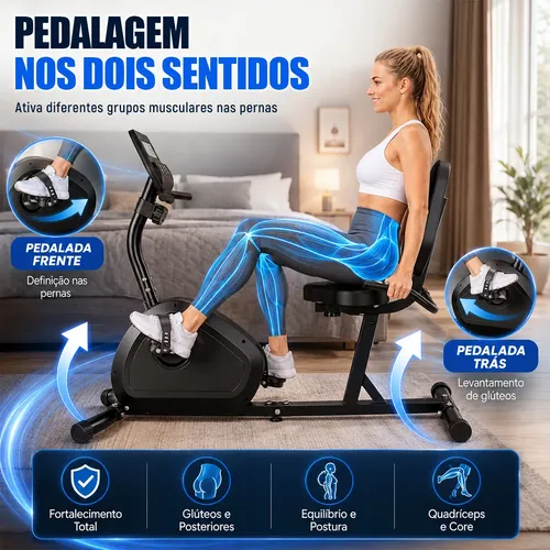 Bicicleta Ergométrica Reclinada Com Controle Magnético