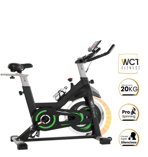 Bicicleta ergometrica spinning 20kg wct fitness cor pretover 1