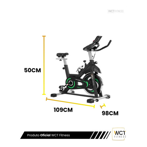 Bicicleta Ergométrica Spinning 20kg Wct Fitness Cor Preto/Verde