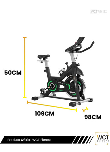 Bicicleta Ergométrica Spinning 20kg Wct Fitness Cor Preto/Verde