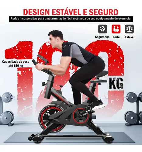 Bicicleta Ergométrica Spinning Fitness Academia 150 Inércia