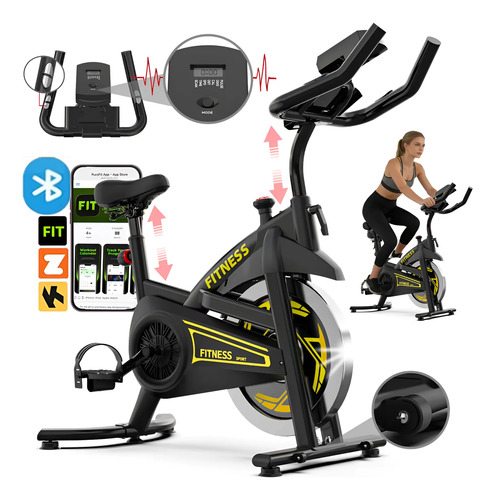 Bicicleta ergometrica spinning inercia 23kg bluetooth app