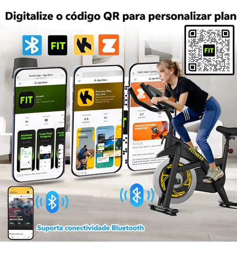 Bicicleta Ergométrica Spinning Inércia 23kg + Bluetooth App