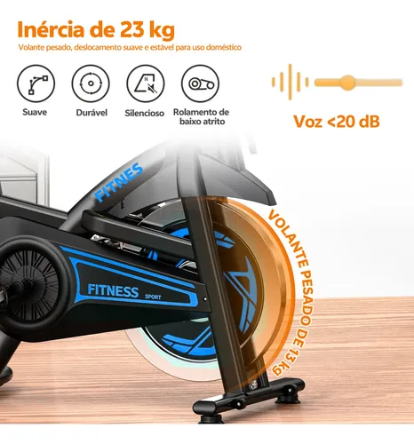 Bicicleta Ergométrica Spinning Inércia 23kg + Bluetooth App