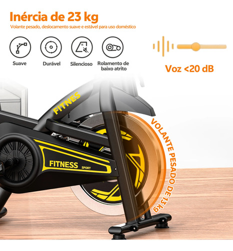 Bicicleta Ergométrica Spinning Inércia 23kg + Bluetooth App