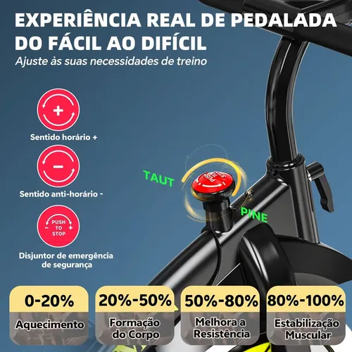 Bicicleta Ergométrica Spinning Inércia 23kg + Bluetooth App
