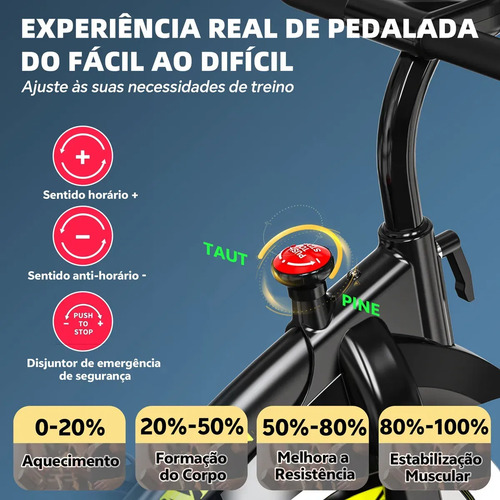 Bicicleta Ergométrica Spinning Inércia 23kg + Bluetooth App