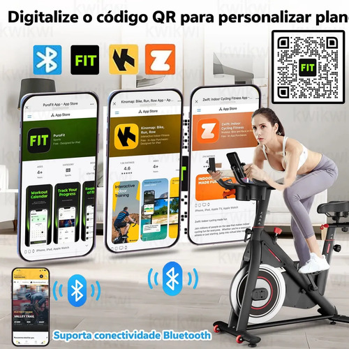 Bicicleta Ergométrica Spinning Inércia 32kg + Bluetooth App