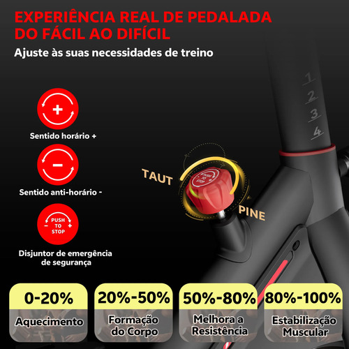 Bicicleta Ergométrica Spinning Inércia 32kg + Bluetooth App