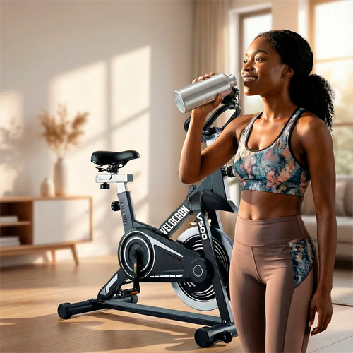 Bicicleta Ergométrica Spinning Inércia 5kg Velocron V500 Preto