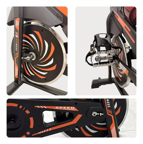 Bicicleta ergométrica spinning ITS Fitness Pro 818 cor preto laranja