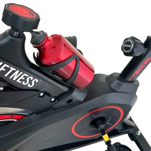 Bicicleta Ergométrica Spinning Liftness Preto 100kg Aço Carbono + Garrafa