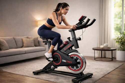 Bicicleta Ergométrica Spinning LTL FIT LTL 1003 Com Volante e Display LCD
