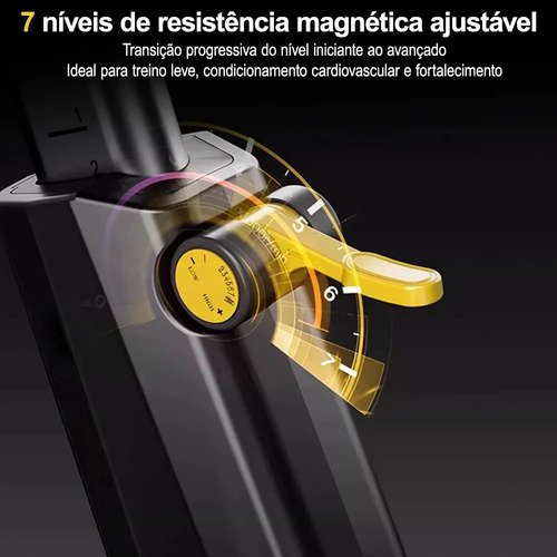 Bicicleta Ergométrica Spinning Magnétic Até 180kg Silenciosa Cor Amarelo