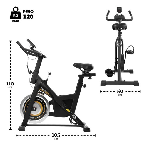 Bicicleta Ergométrica Spinning Mecanica 5kg Chase Odin Fit