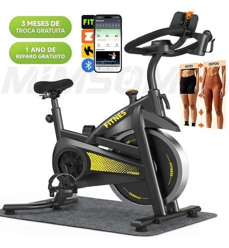 Bicicleta ergometrica spinning mimsom com bluetooth e volant