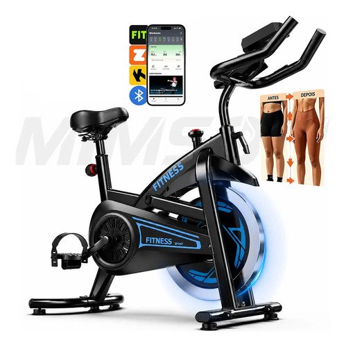 Bicicleta ergometrica spinning mimsom dnp6s volante de 15 kg