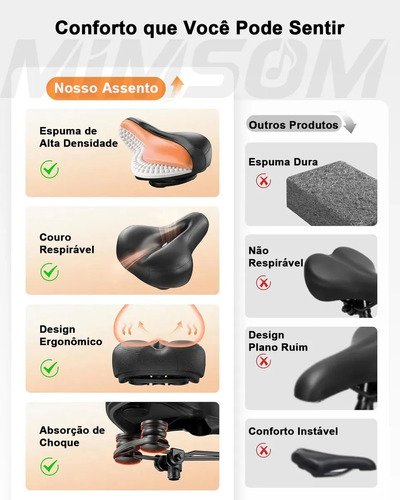 Bicicleta Ergométrica Spinning Mimsom DNP6S, Volante de 15 Kg e Bluetooth para Até 150 Kg